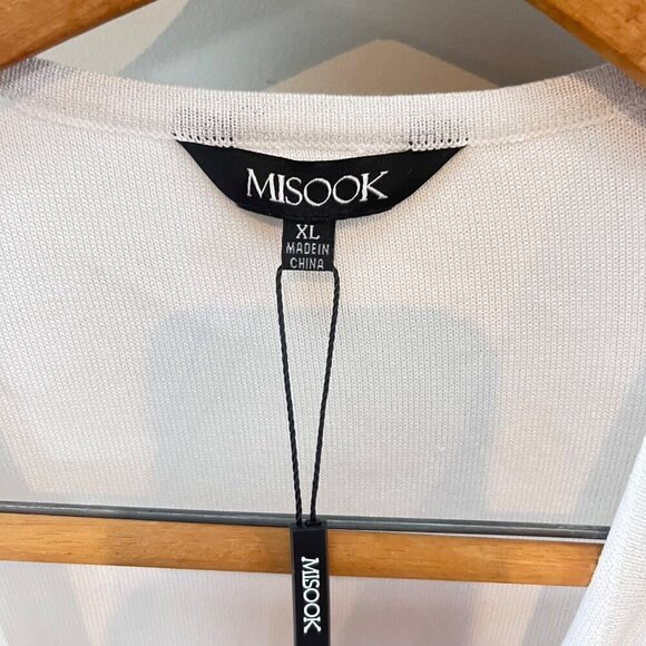 Misook Womens White Cardigan Wrap Sweater XL - Picture 5 of 8